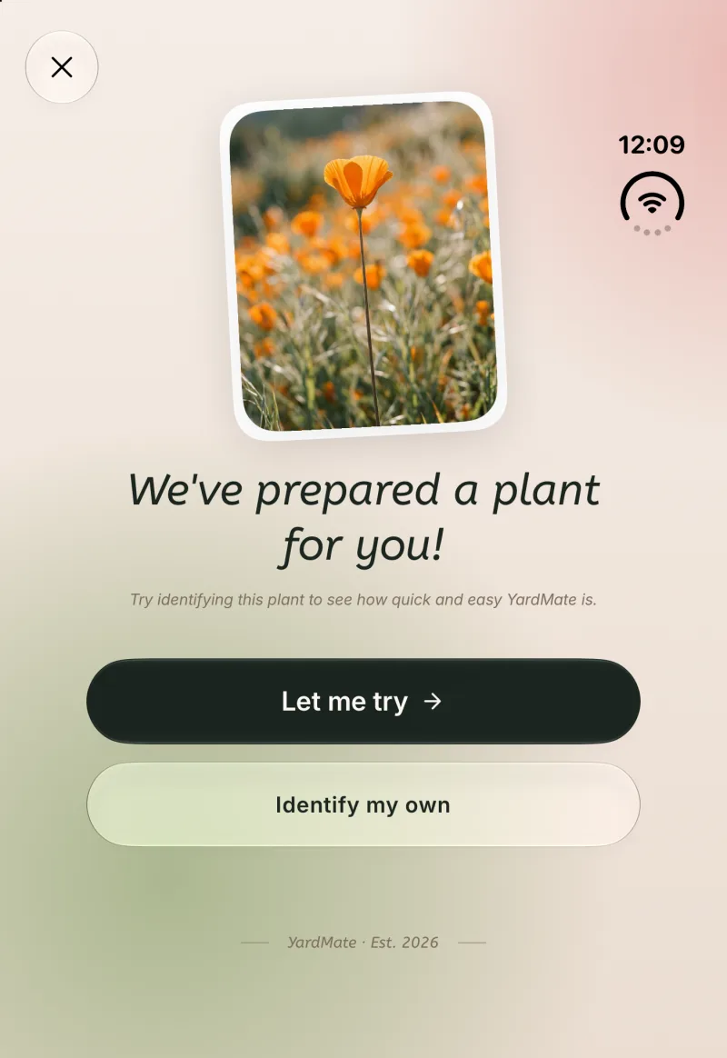 The try-it-yourself identification prompt on the outer display, stacked in one column.